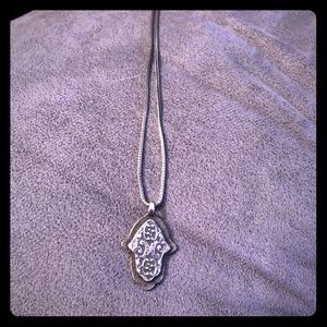 Sterling silver sildpada Hamsa necklace